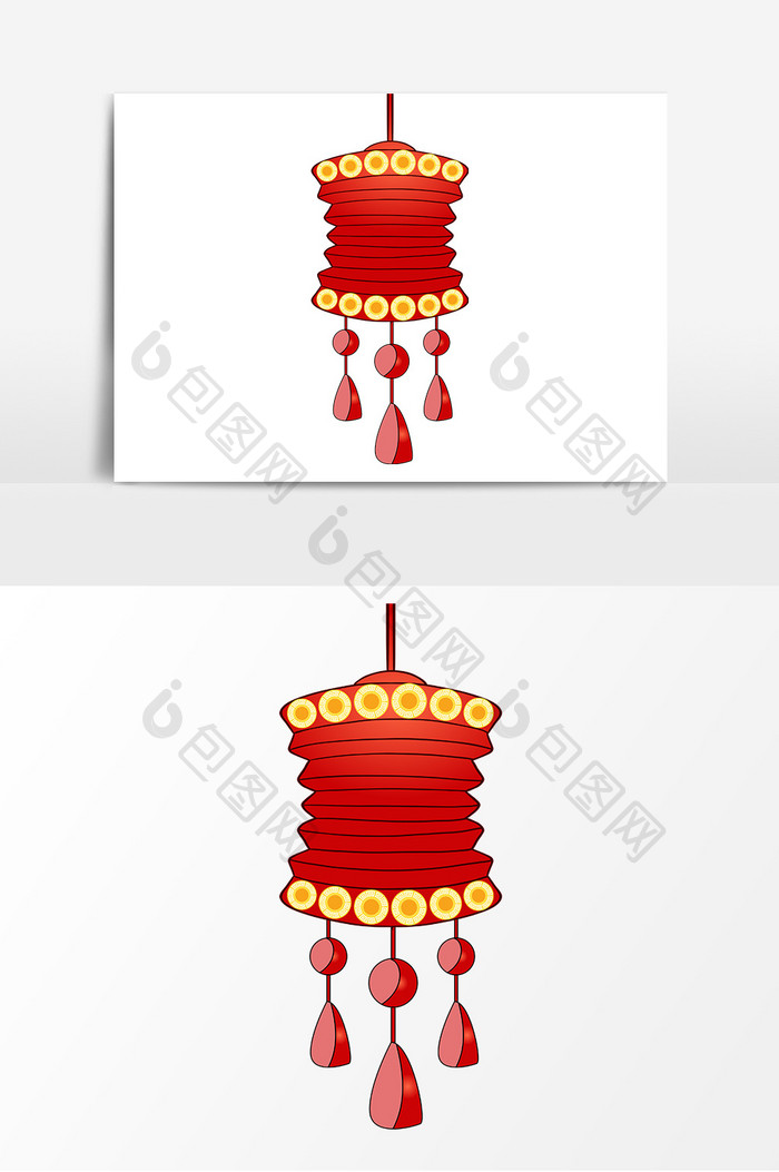 手绘灯会元宵节中国风灯笼元素设计