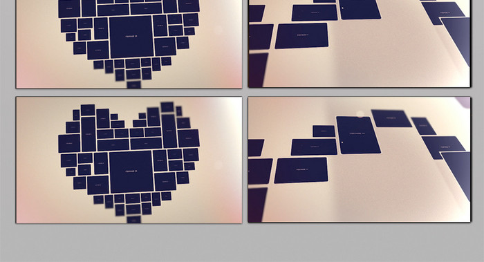 婚礼照片拼贴画形成心形图案视频1