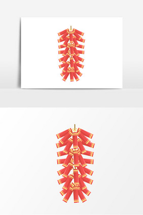 卡通春节新年鞭炮元素