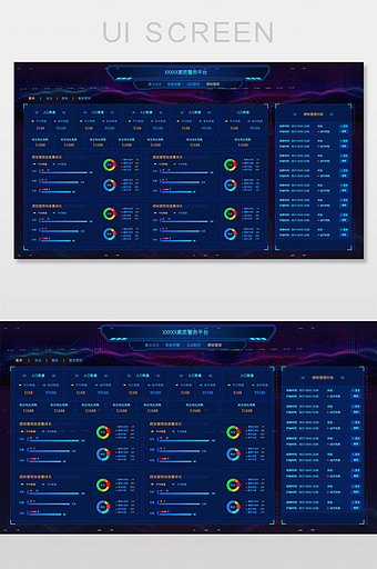 大屏展示后台数据可视化UI界面图片