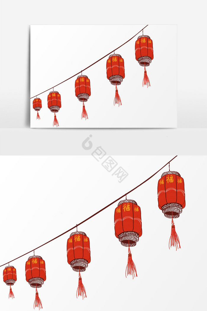 红灯笼装饰图片