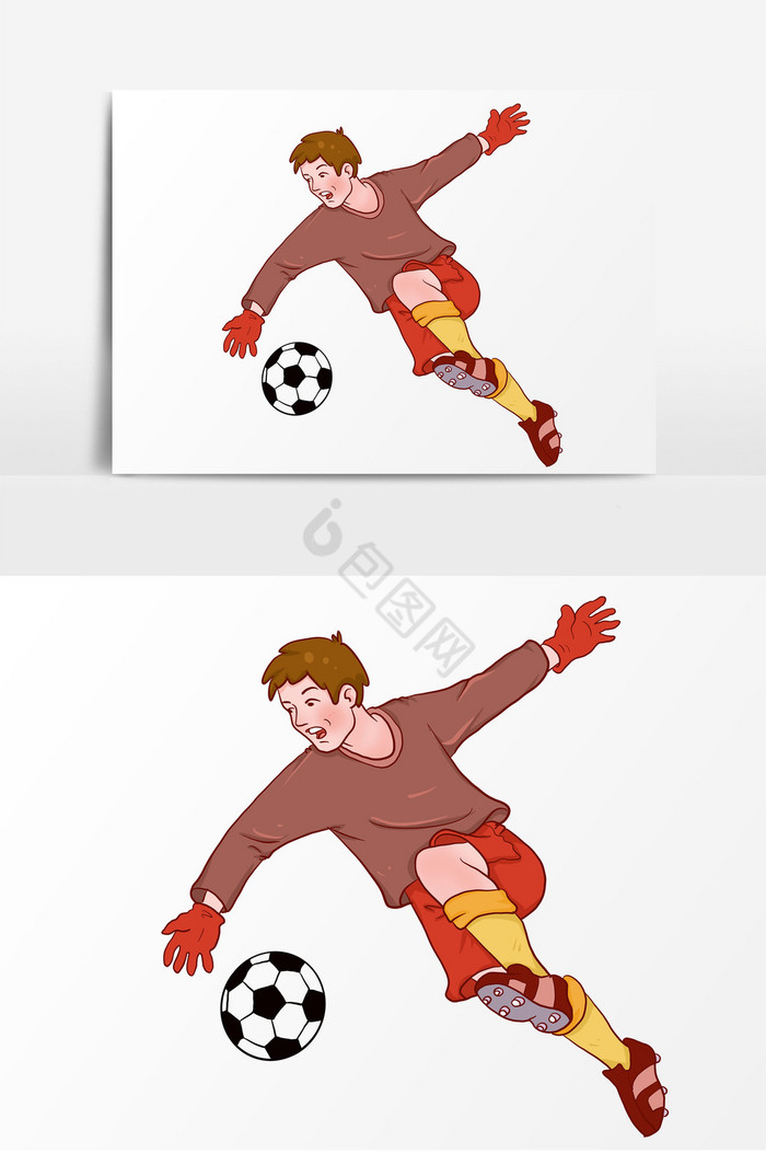 踢足球运动形象图片
