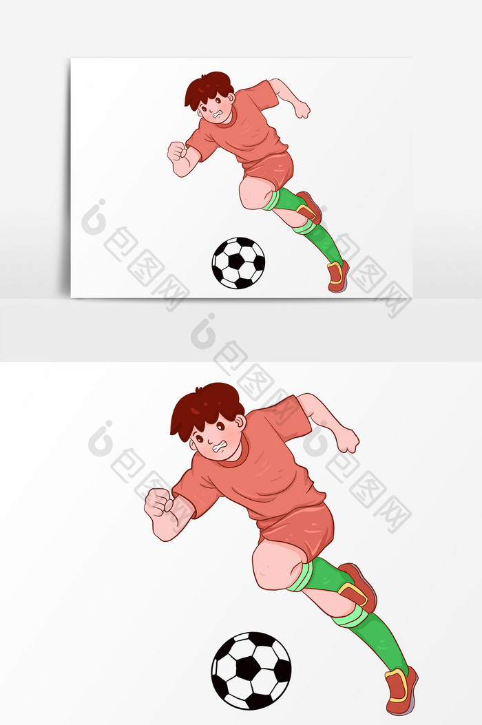 足球手绘卡通元素