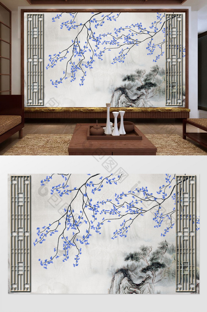 新中式背景墙装饰画