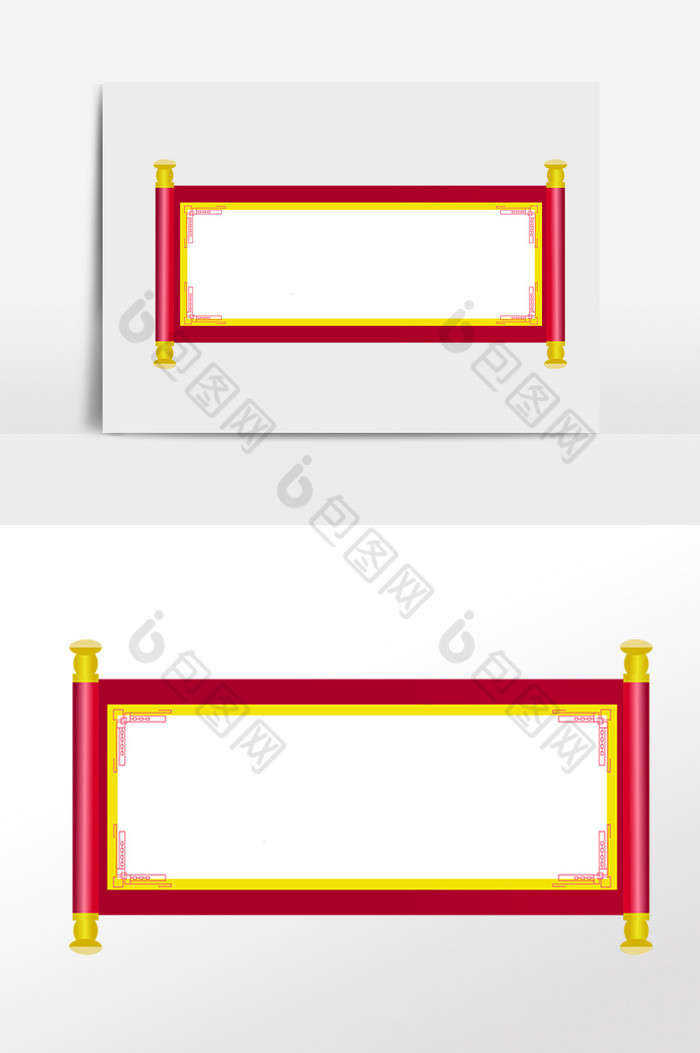 中式卷轴装饰插画图片图片