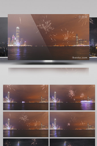 喜庆城市烟花高清背景视频素材图片