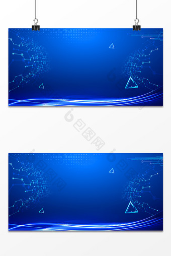 蓝色商务科技几何线条背景图片