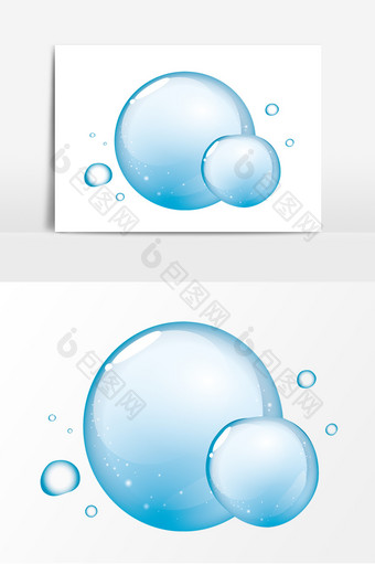 卡通蓝色水珠元素图片