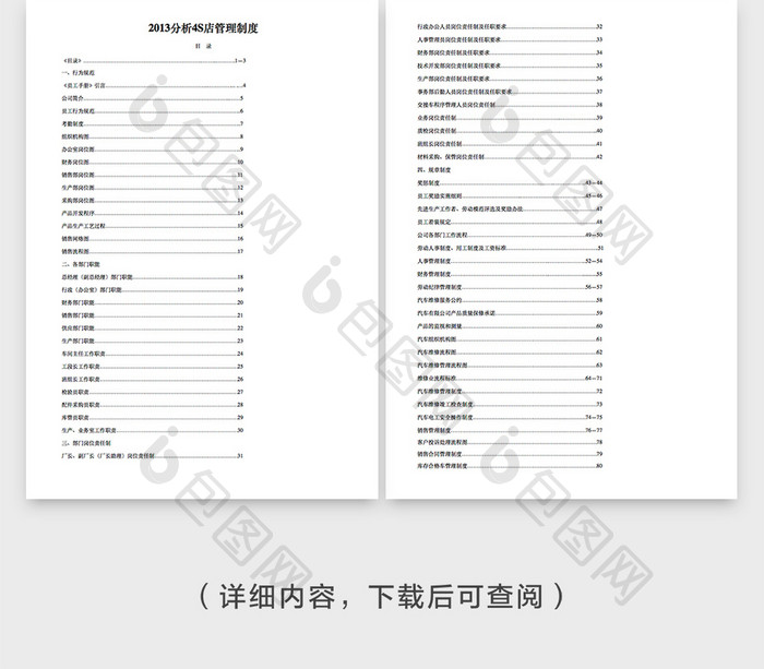 简约4S店管理制度word模版