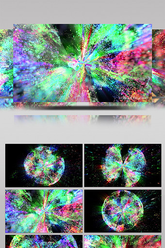 五彩缤纷粒子球星晚会动感展示led视频素图片