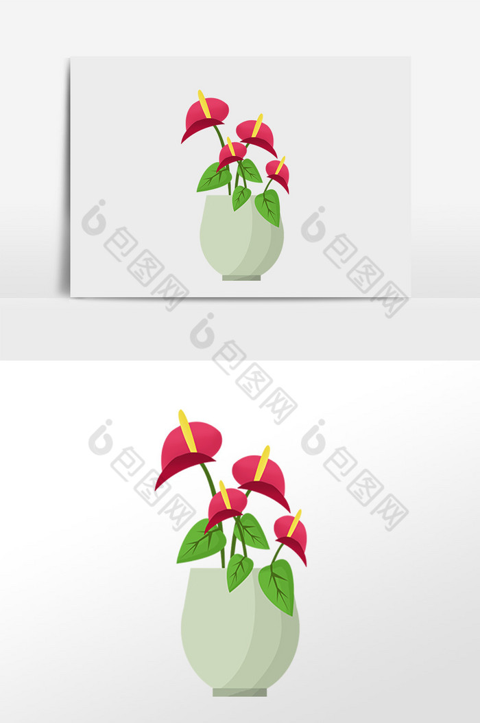 盆栽植物花束插画图片图片