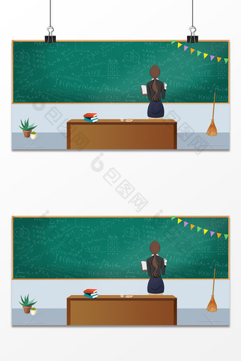 开学季课堂上课讲台黑板老师背景图片