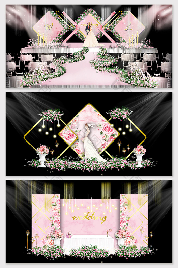 白绿色花朵婚礼柔美婚礼粉色婚礼图片