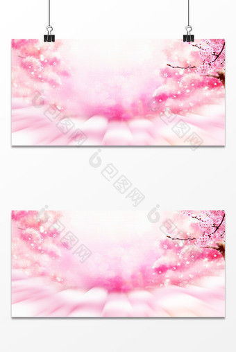 粉红色梦幻浪漫情人节广告海报背景图图片