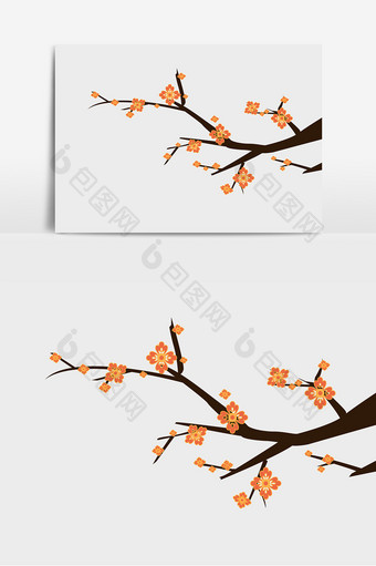 梅花腊梅树枝花朵元素图片