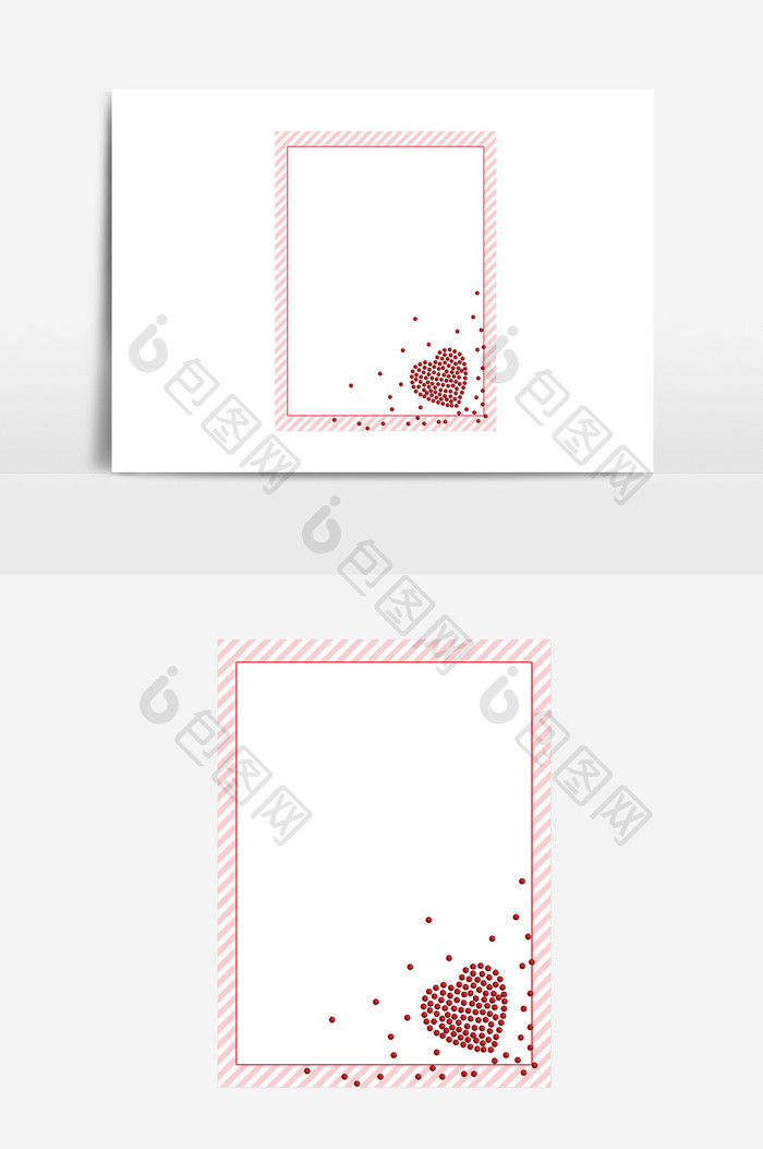 情人节扩散爱心拼图信纸边框矢量手绘元素