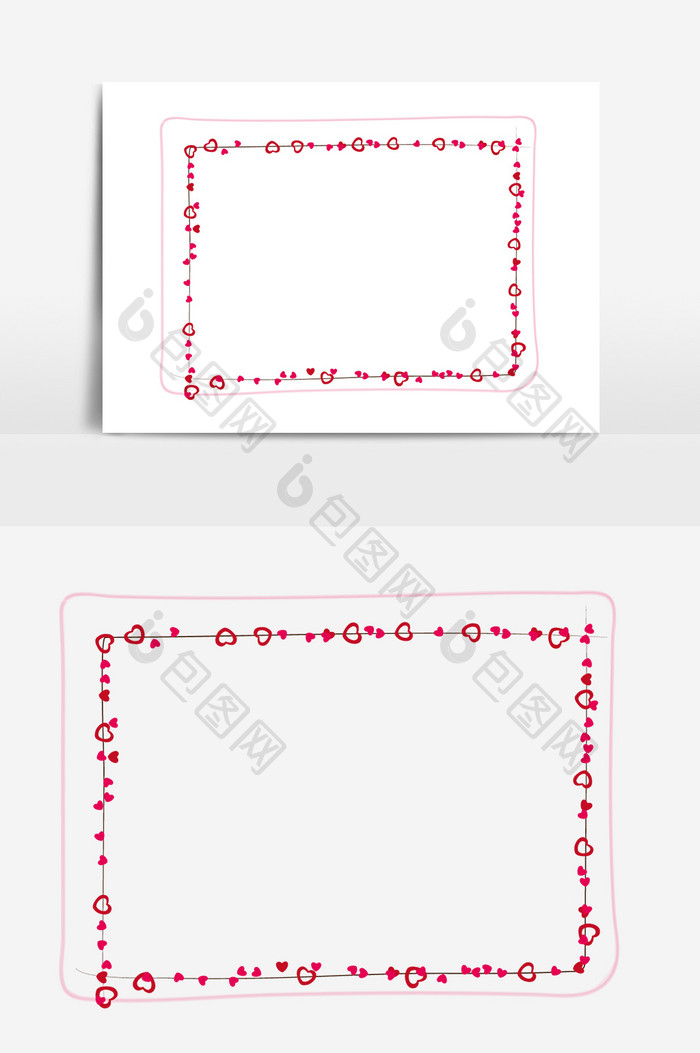 情人节爱情爱心边框手绘矢量元素