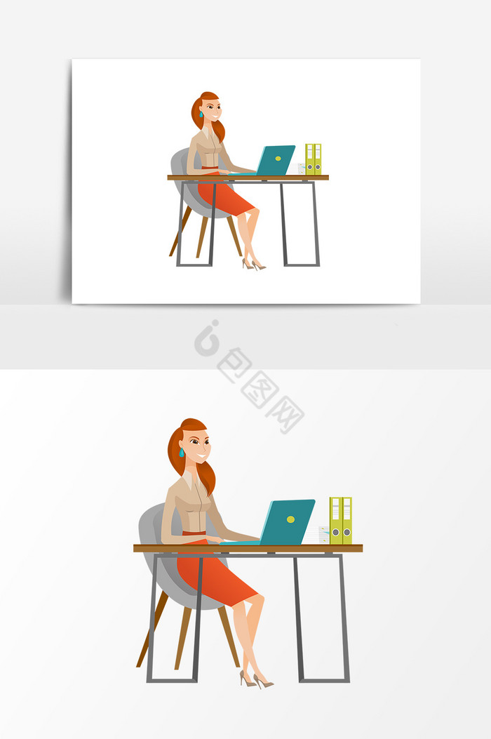女性电脑办公图片