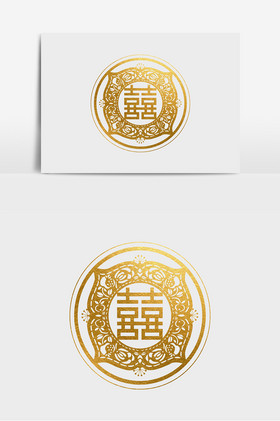 金色红双喜金箔