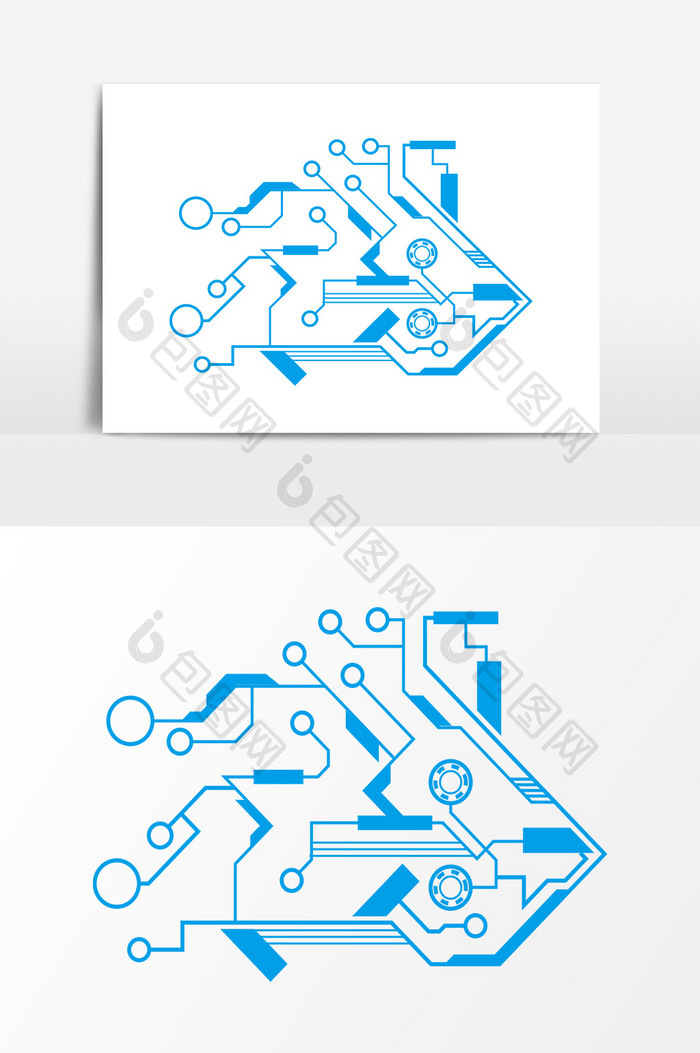 蓝色科技线条设计元素