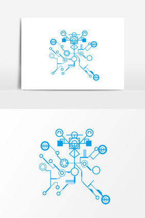 抽象蓝色科技设计元素