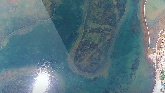 航拍清华海公园湖中景观4K超清视频素材