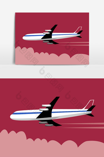 手绘飞行飞机元素图片