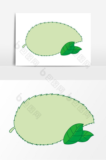 卡通绿叶春季边框元素图片