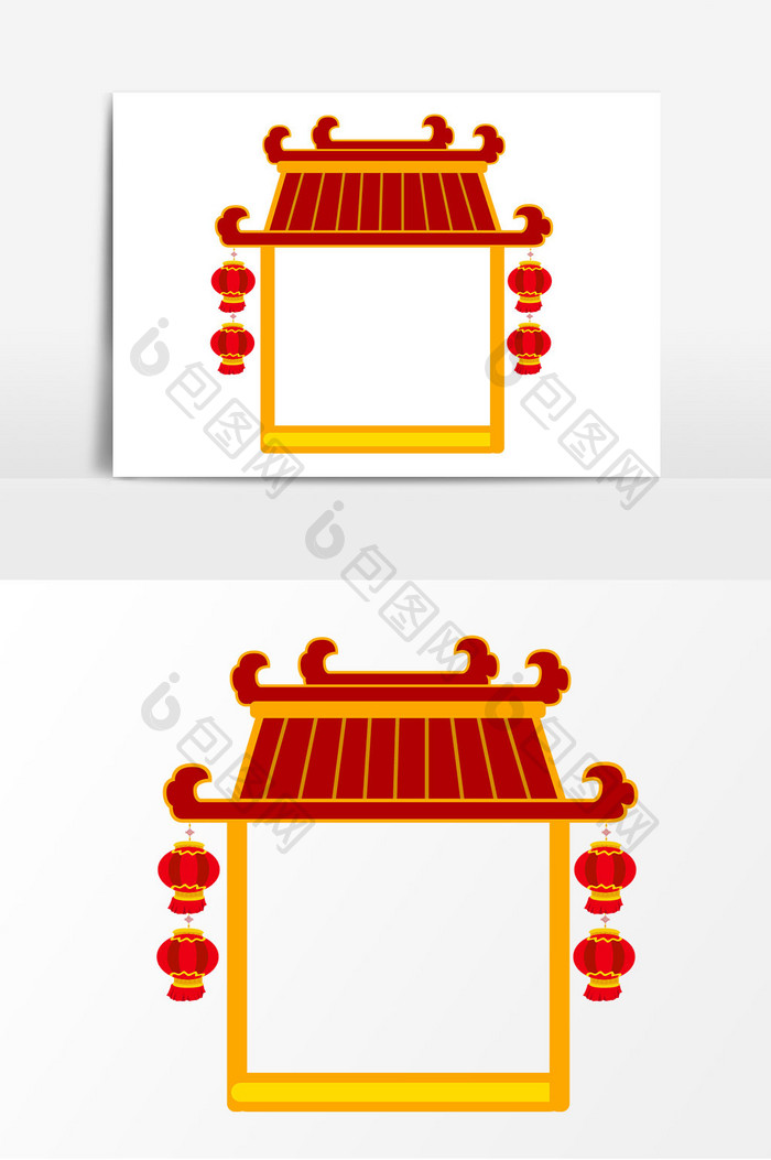 新年建筑边框元素