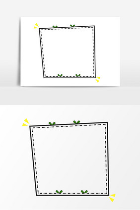 可爱小草边框元素设计