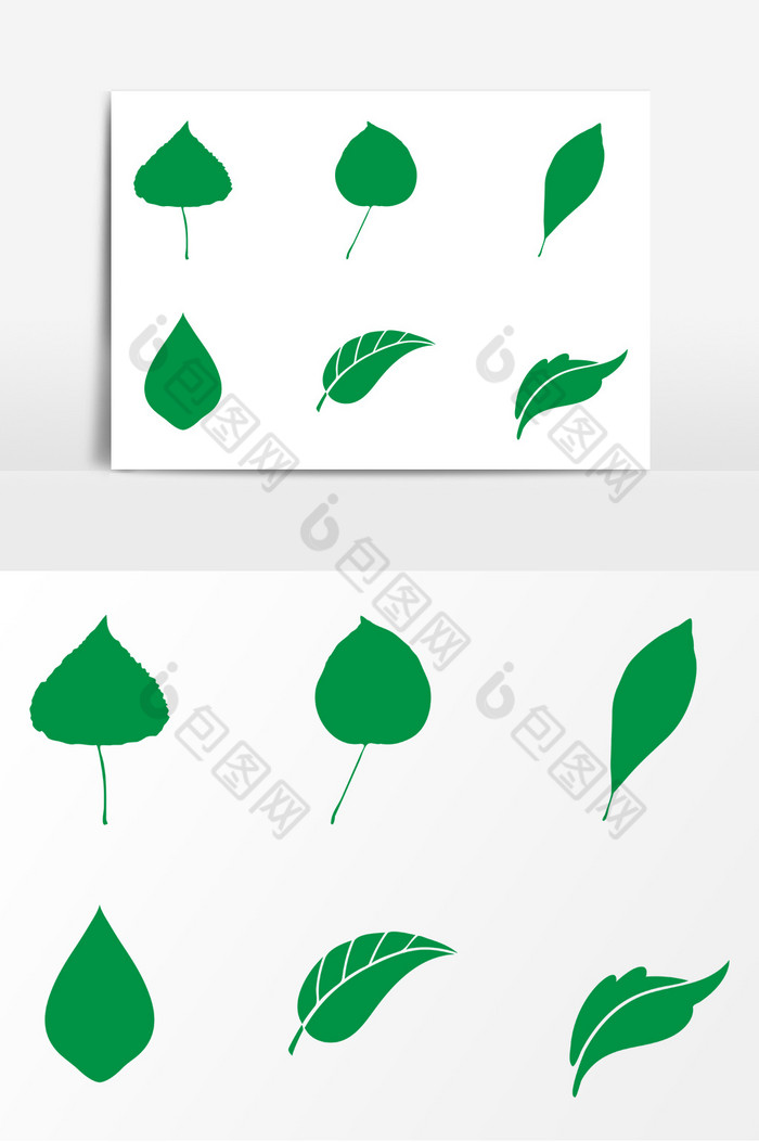 树叶剪影AI图片图片