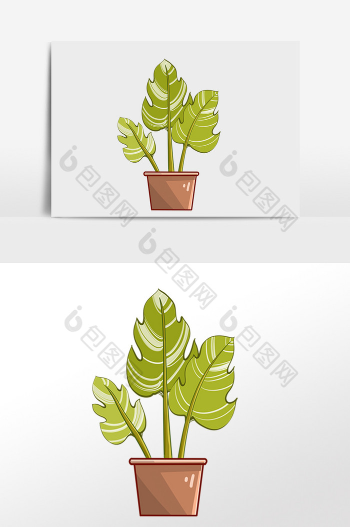 绿植植物盆栽花插画图片图片
