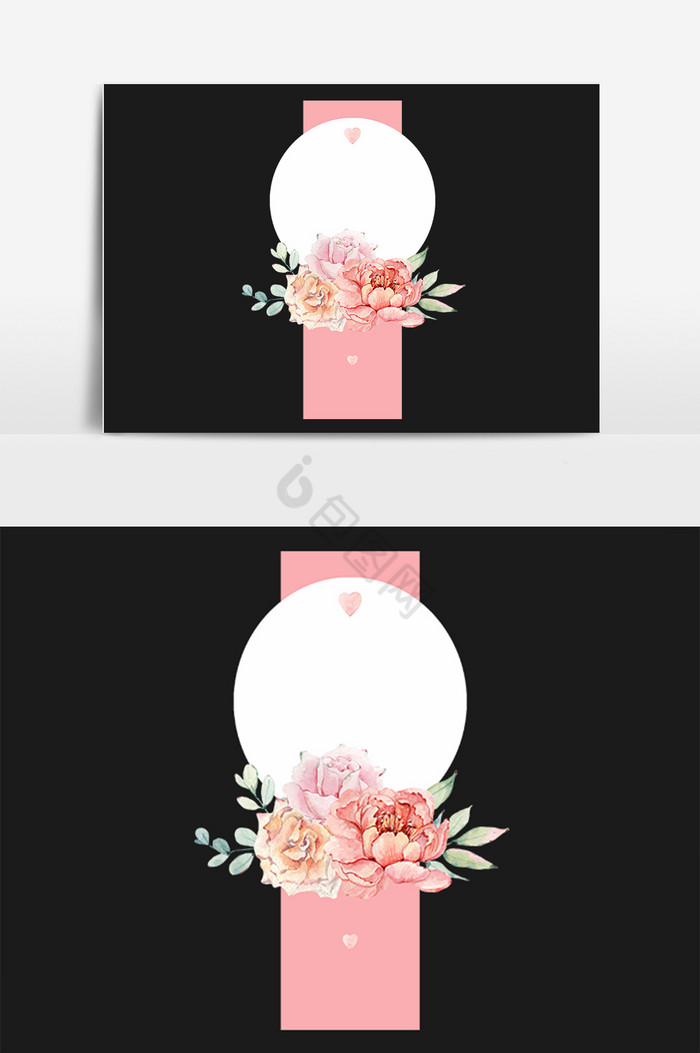 婚礼花朵装饰边框图片