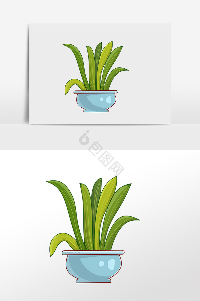 植物绿化盆栽插画图片