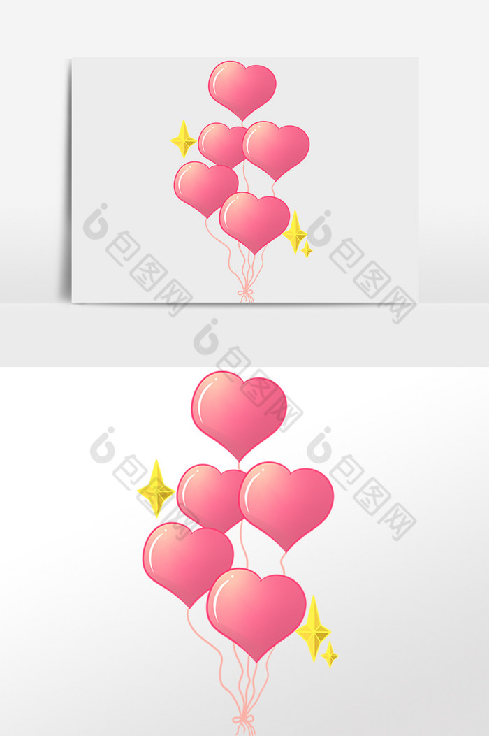 情人节气球装饰插画图片图片