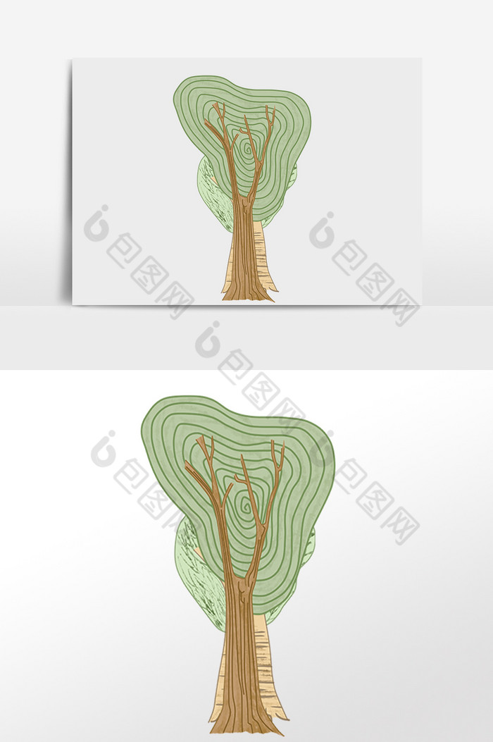 春天植物老树树木插画图片图片