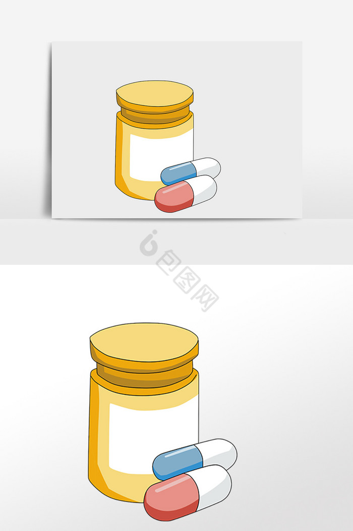 医疗医学药片药瓶插画图片