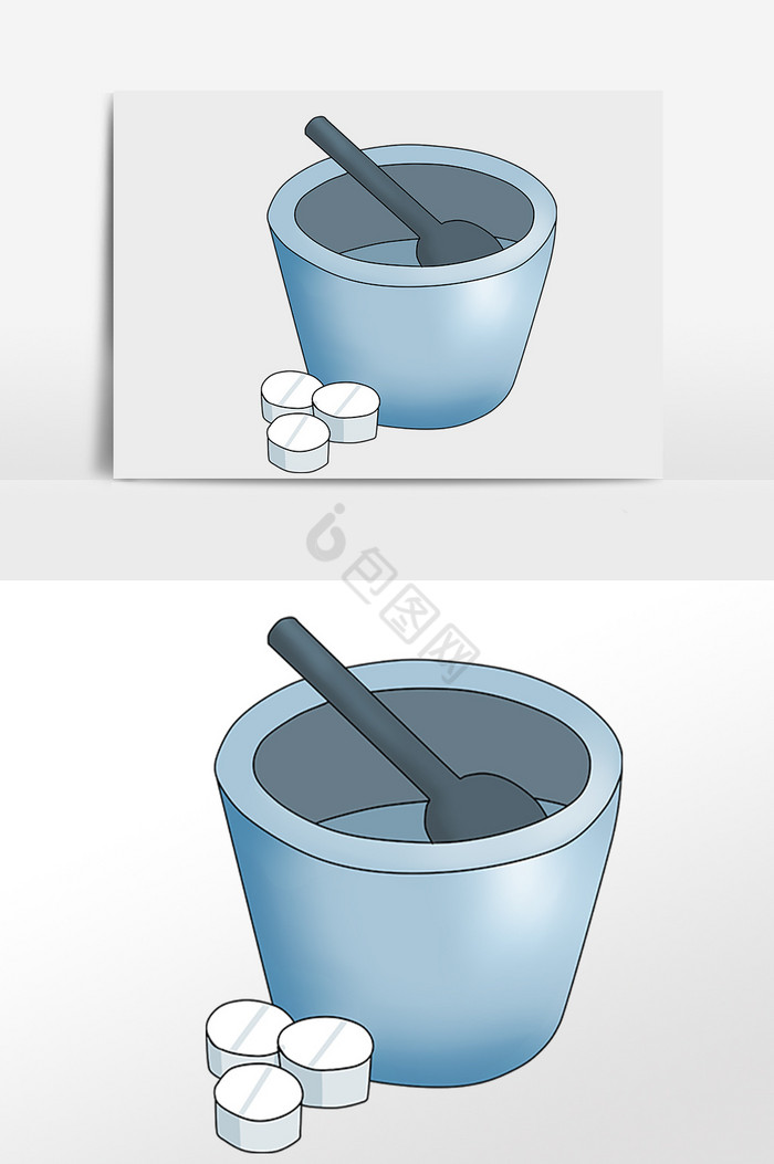 医疗医学药片捣药插画图片