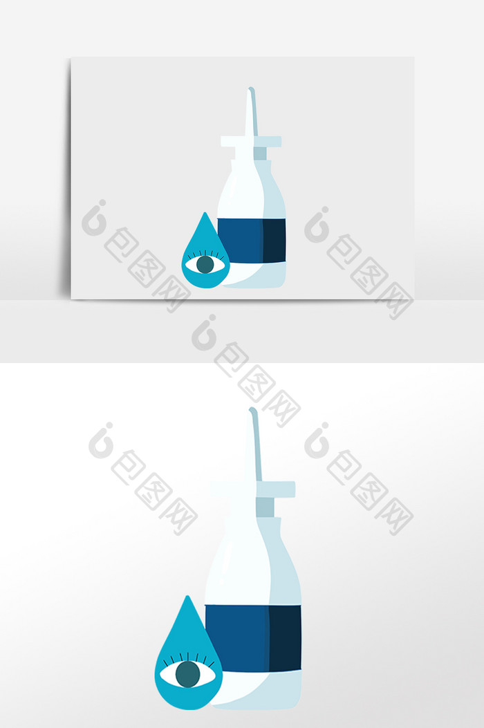 手绘医疗医学医院眼药水插画