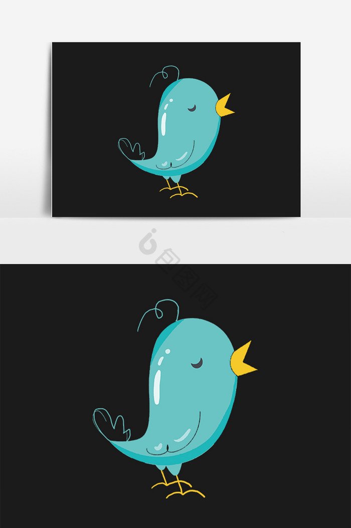 彩色动物小鸟插画图片