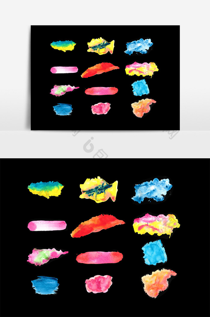 五颜六色笔刷设计元素