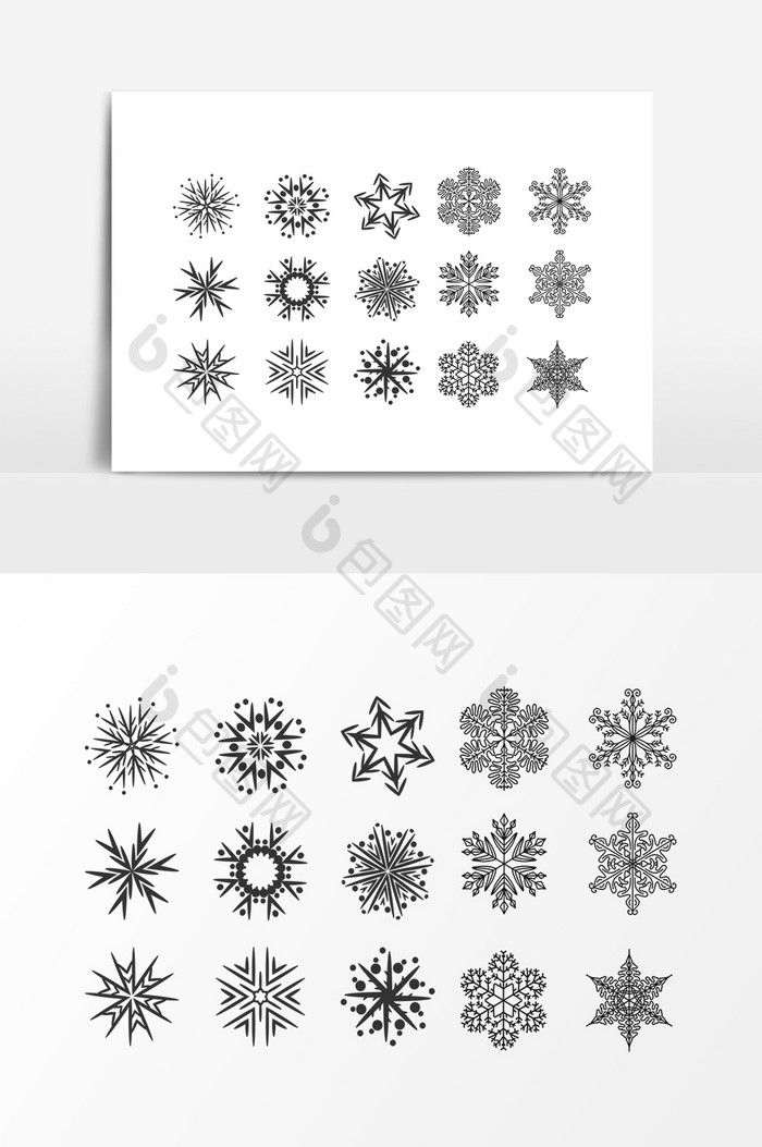 精美雪花装饰图案元素