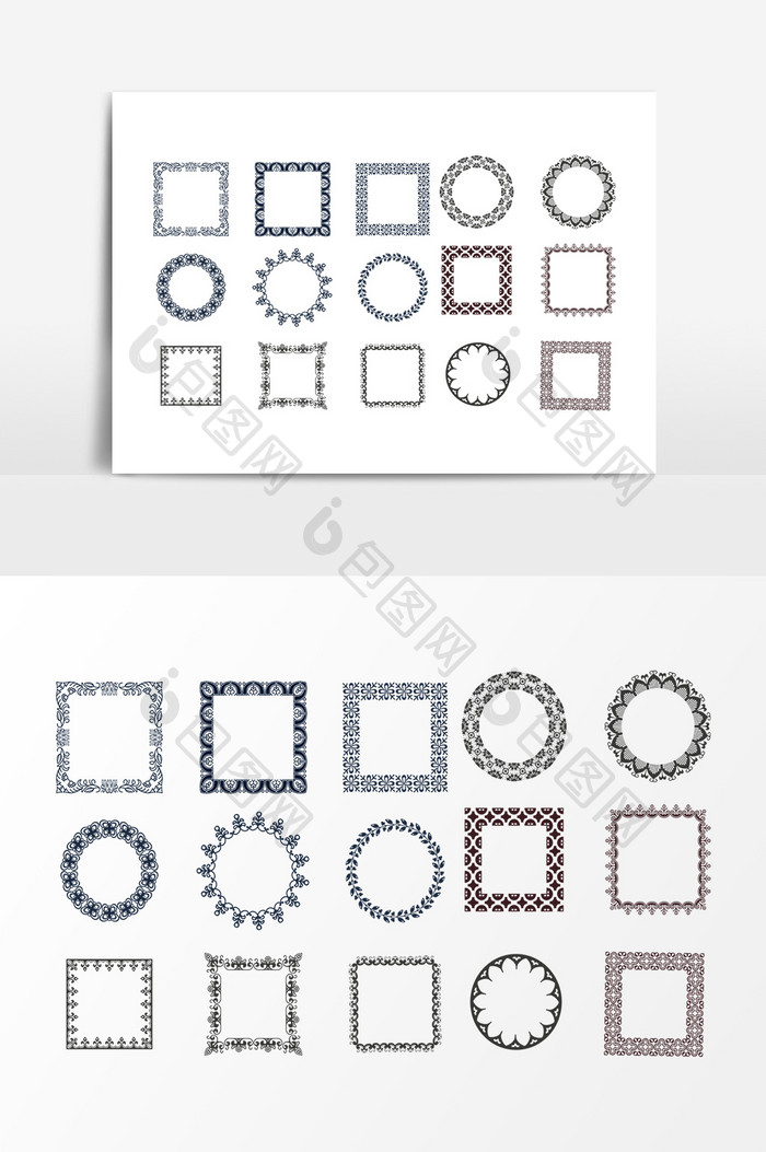 花纹几何边框元素