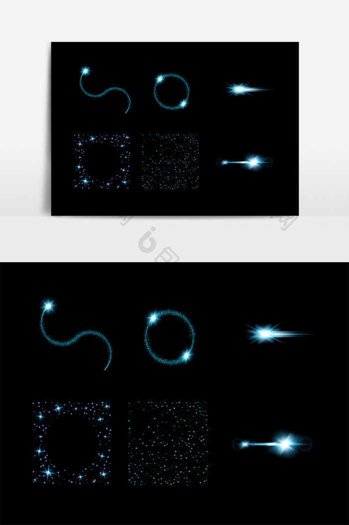 矢量蓝色光效设计元素