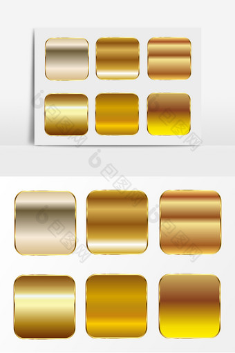金色金属材质光泽AI矢量元素图片