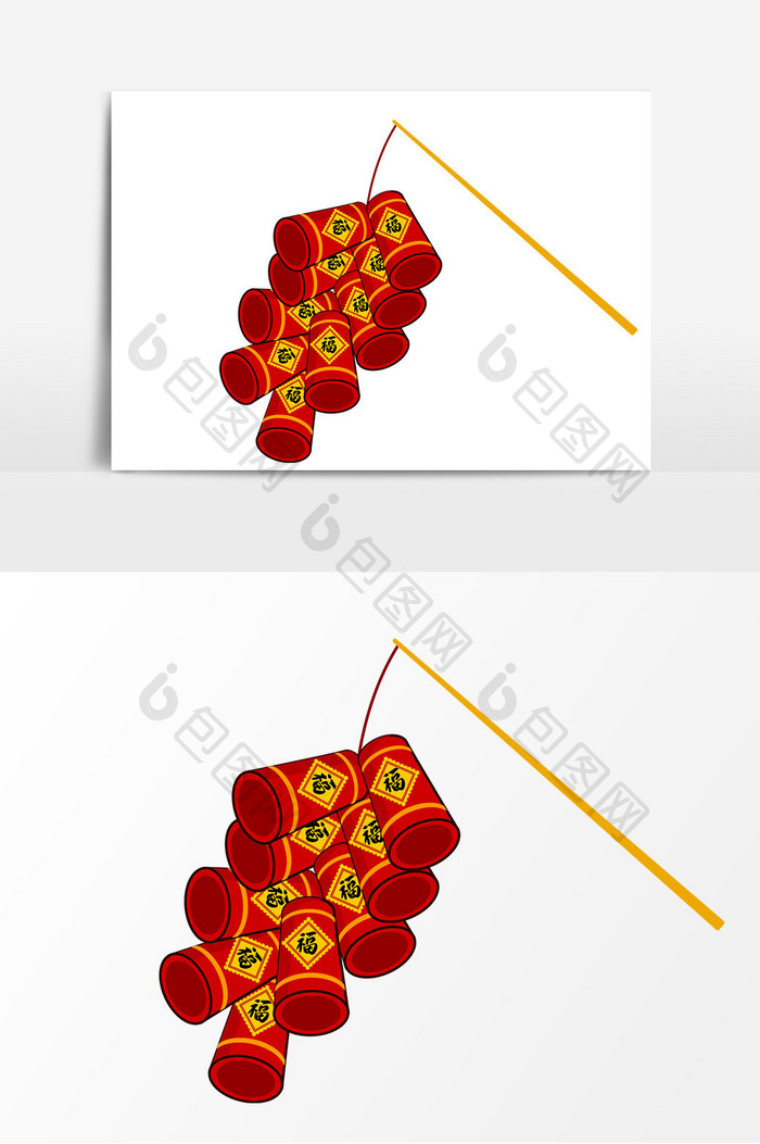 卡通春节鞭炮元素设计