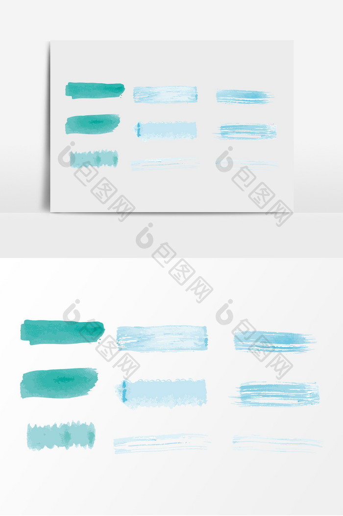 蓝色水彩笔触笔刷ai Psd素材 包图网