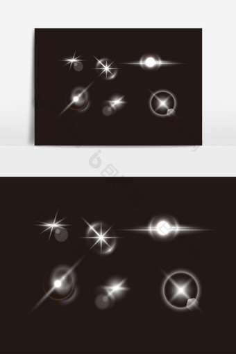 科技星空光芒效果AI矢量元素图片