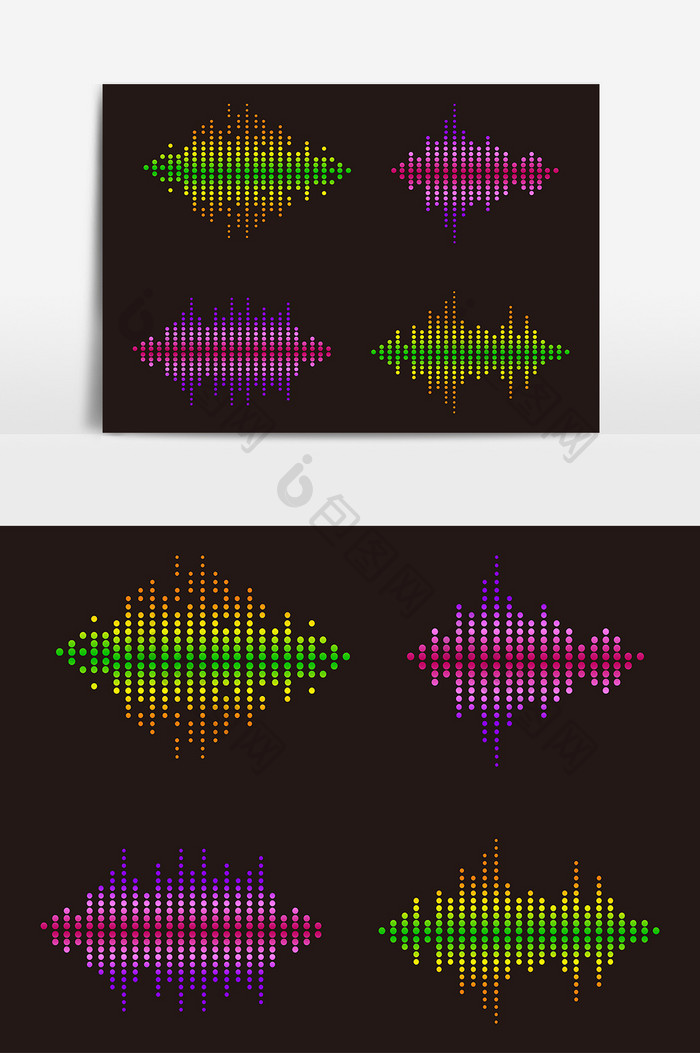 彩色声波效果AI矢量元素