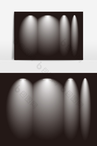 白色舞台射灯光效AI矢量元素图片